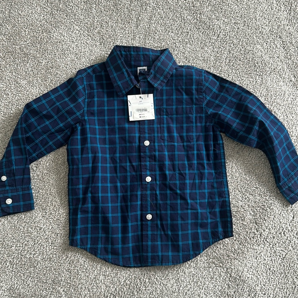 Blue checkered button down